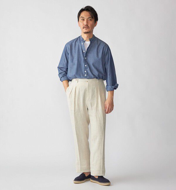 SHIPS「【SHIPS別注】Salvatore Piccolo: バンドカラー プルオーバー デニム シャツ」|シャツ・ブラウス|