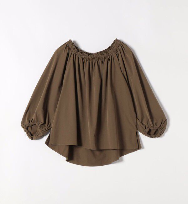 quaranciel「《予約》quaranciel:〈接触冷感/UVカット/撥水加工〉ギャザー オフショル ラッシュガード ブラウス」|シャツ・ブラウス|