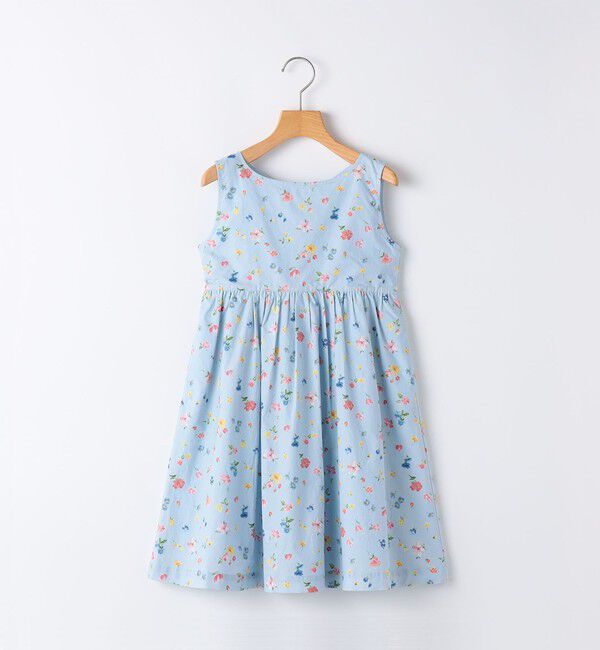 SHIPS KIDS「SHIPS KIDS:80～90cm / ノースリーブ フラワー プリント ワンピース」|ワンピース|ライトブルー
