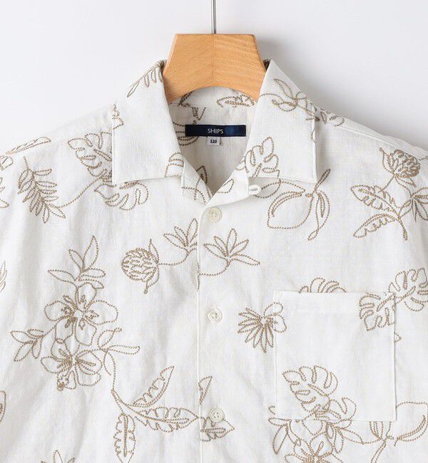 SHIPS KIDS「SHIPS KIDS:100～130cm /エンブロイダリー オープンカラー シャツ」|シャツ・ブラウス|