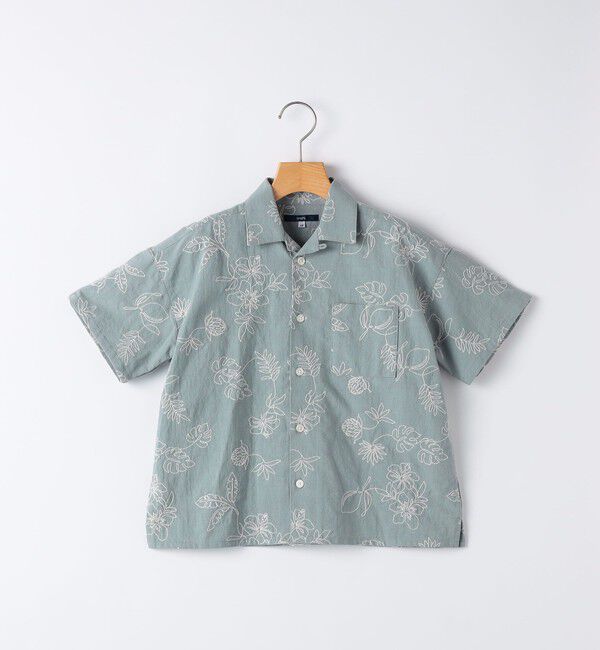 SHIPS KIDS「SHIPS KIDS:100～130cm /エンブロイダリー オープンカラー シャツ」|シャツ・ブラウス|ライトブルー