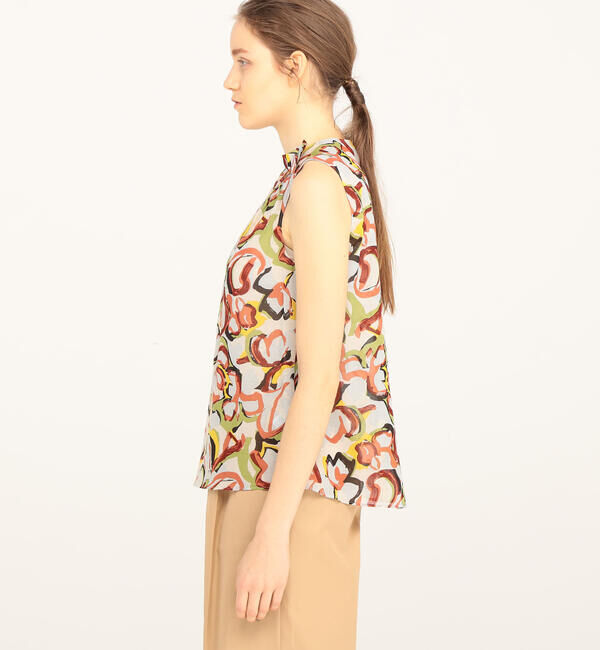 TOMORROWLAND collection「アドフラワープリント ギャザーフリルブラウス」|シャツ・ブラウス|