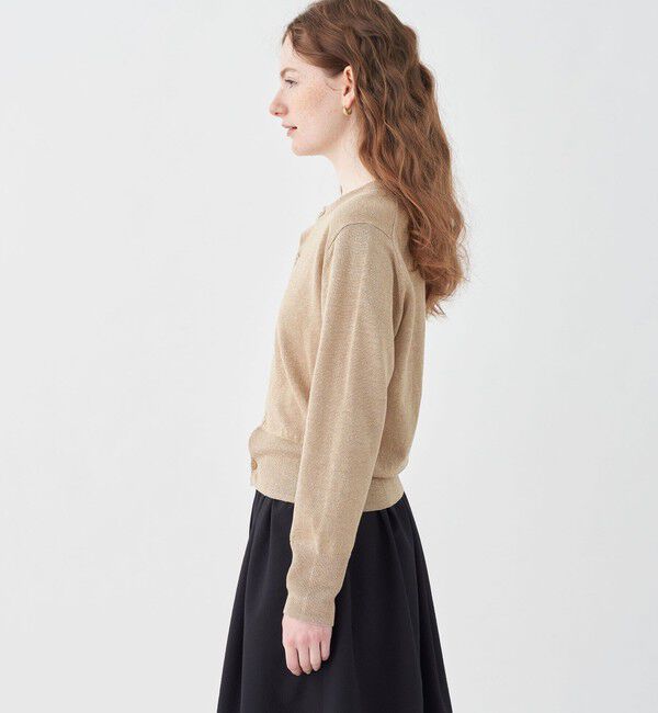 MACPHEE「プレーンリネン クルーネックカーディガン」|カーディガン|