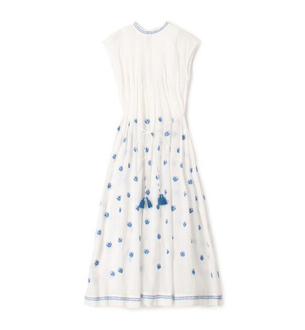 SOULEIADO「コットンボイルエンブロイダリー プチスタンドカラーワンピース」|ワンピース|12 ホワイト系
