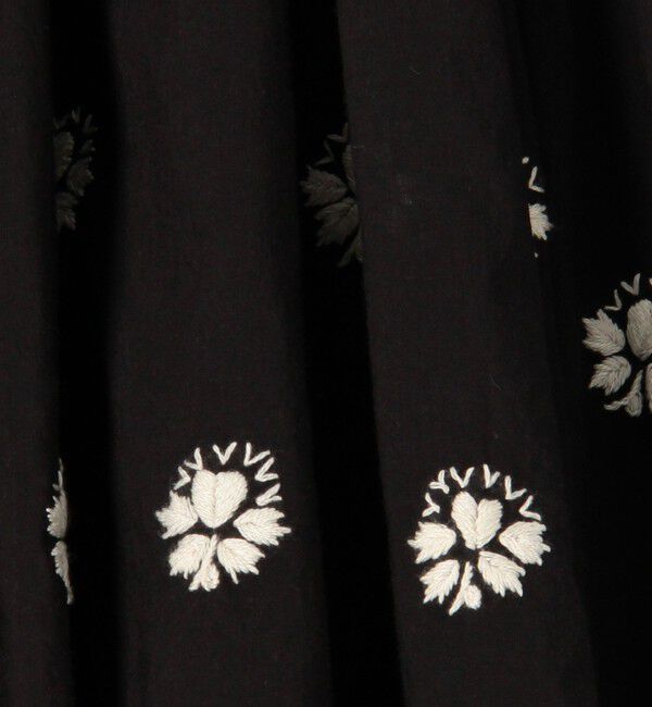 SOULEIADO「コットンボイルエンブロイダリー プチスタンドカラーワンピース」|ワンピース|