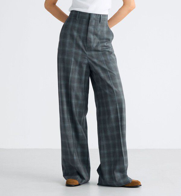 Edition「Super140's ウールトロピカル チェックスラックス」|スラックス|