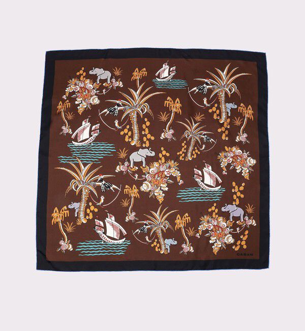 CABaN「Zoo シルクプリントスカーフ」|バンダナ・スカーフ|
