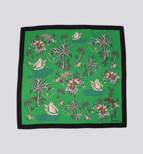CABaN「Zoo シルクプリントスカーフ」|バンダナ・スカーフ|