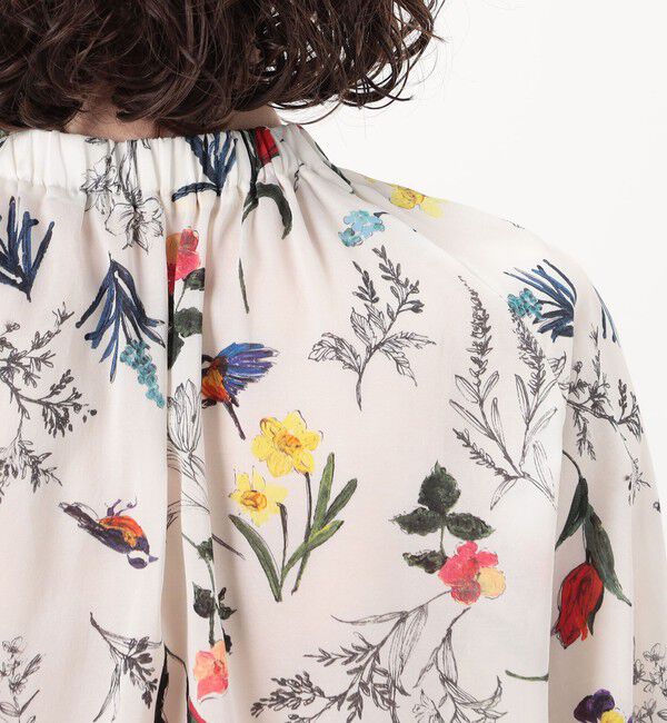 TOMORROWLAND collection「ウィングフラワープリント ネックギャザーブラウス」|シャツ・ブラウス|