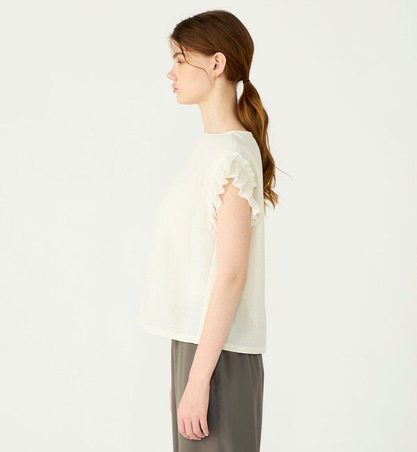 Ballsey「【WEB限定・先行予約】カラミ フリルスリーブブラウス」|シャツ・ブラウス|