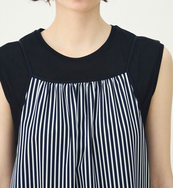 MACPHEE「【WEB先行予約】トリコットストライプ キャミソールワンピース」|ワンピース|
