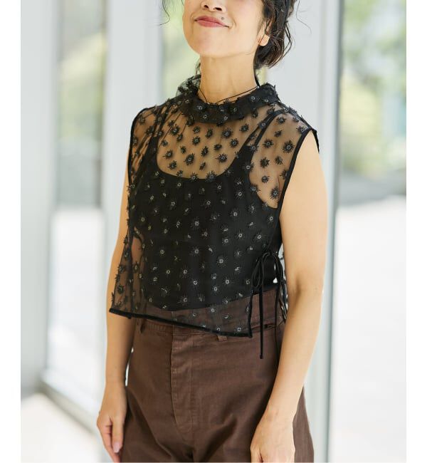 IENA LA BOUCLE「IENA LA BOUCLE フラワーモチーフチュールベスト」|シャツ・ブラウス|