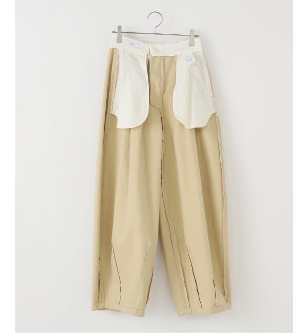 SLOBE IENA「パウダリーチノタックカーブトラウザー」|チノ|