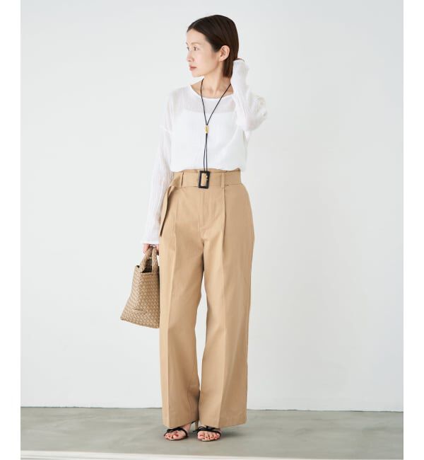 IENA「ベルテッドチノパンツ」|チノ|