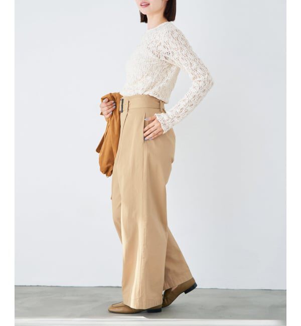 IENA「ベルテッドチノパンツ」|チノ|