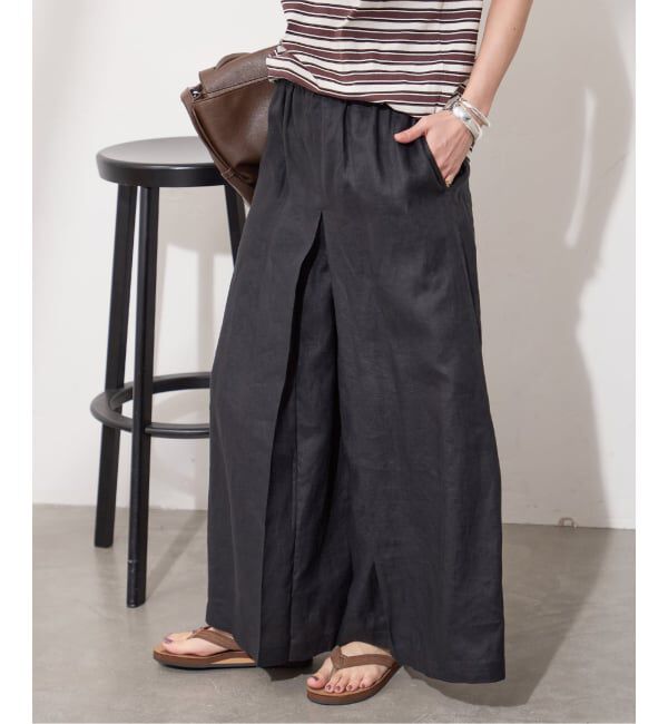 JOURNAL STANDARD「《WEB限定追加予約2》リネン タックキュロット」|その他|ブラック