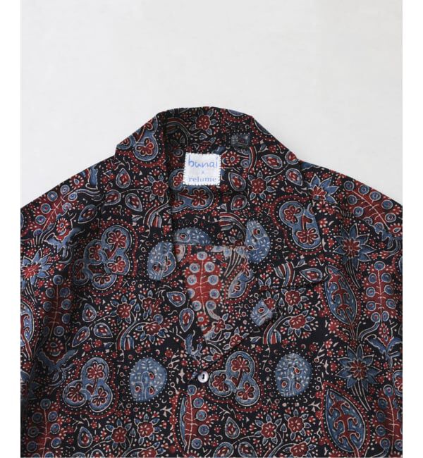 JOURNAL STANDARD relume「《予約》bunai / ブナイ 別注 アジュラク プリント オープンカラー半袖シャツ」|シャツ・ブラウス|