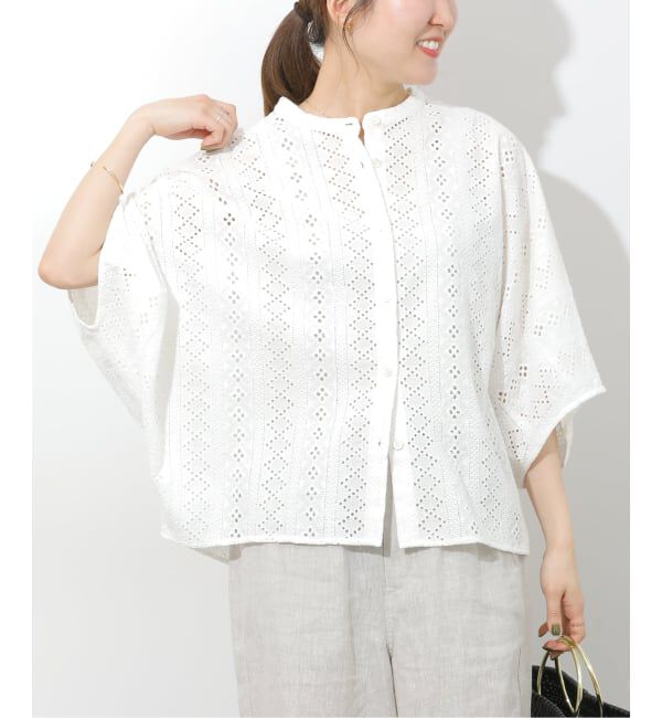 JOURNAL STANDARD relume「《予約》コットンカットワーク刺繍ポンチョブラウス」|シャツ・ブラウス|ホワイト A