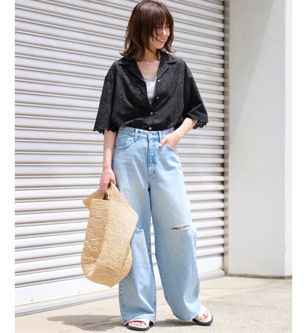 JOURNAL STANDARD relume「《WEB限定追加予約》コットンカットワーク刺繍開襟シャツ」|シャツ・ブラウス|