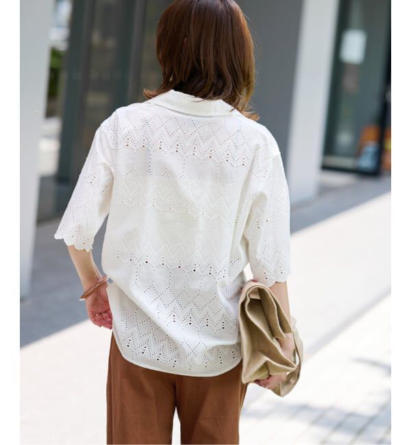 JOURNAL STANDARD relume「《WEB限定追加予約》コットンカットワーク刺繍開襟シャツ」|シャツ・ブラウス|