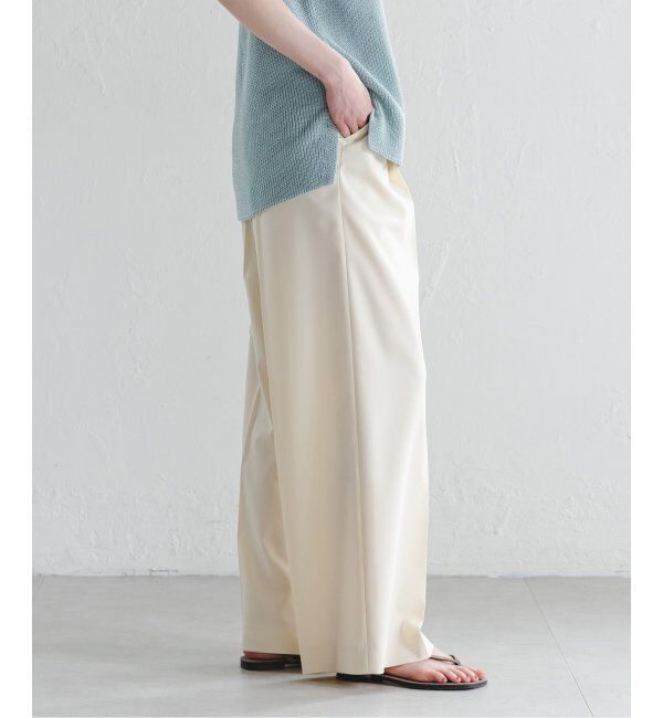 NOBLE「《追加》【洗える】エステルツイルストレッチスラックスパンツ7」|スラックス|