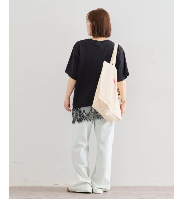 U by SPICK&SPAN「《予約》ハーフスリーブレースTEE」|Tシャツ・カットソー|