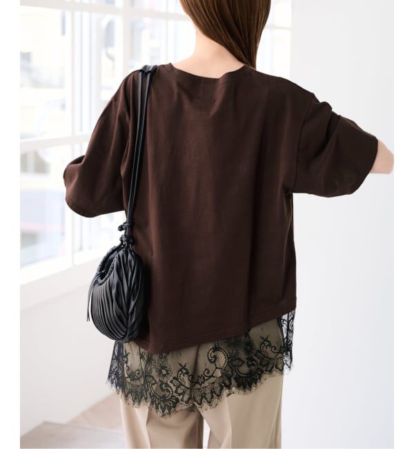 U by SPICK&SPAN「《予約》ハーフスリーブレースTEE」|Tシャツ・カットソー|