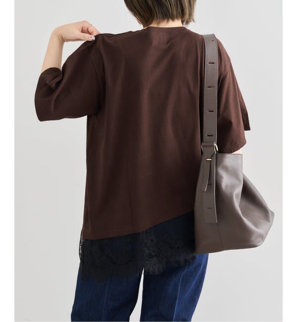 U by SPICK&SPAN「《予約》ハーフスリーブレースTEE」|Tシャツ・カットソー|