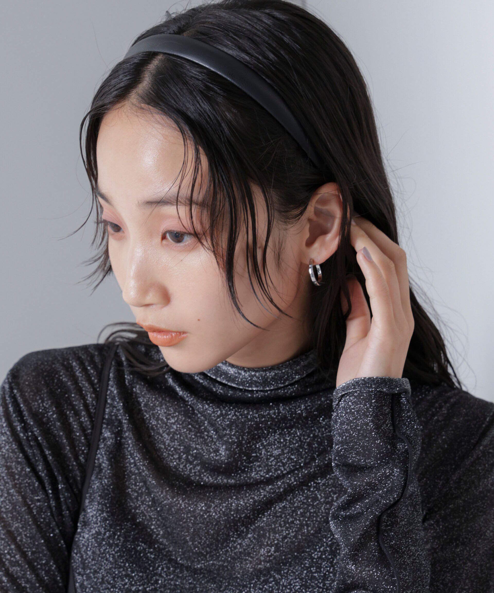 nano･universe「フェイクレザーカチューシャ」|その他|ブラック