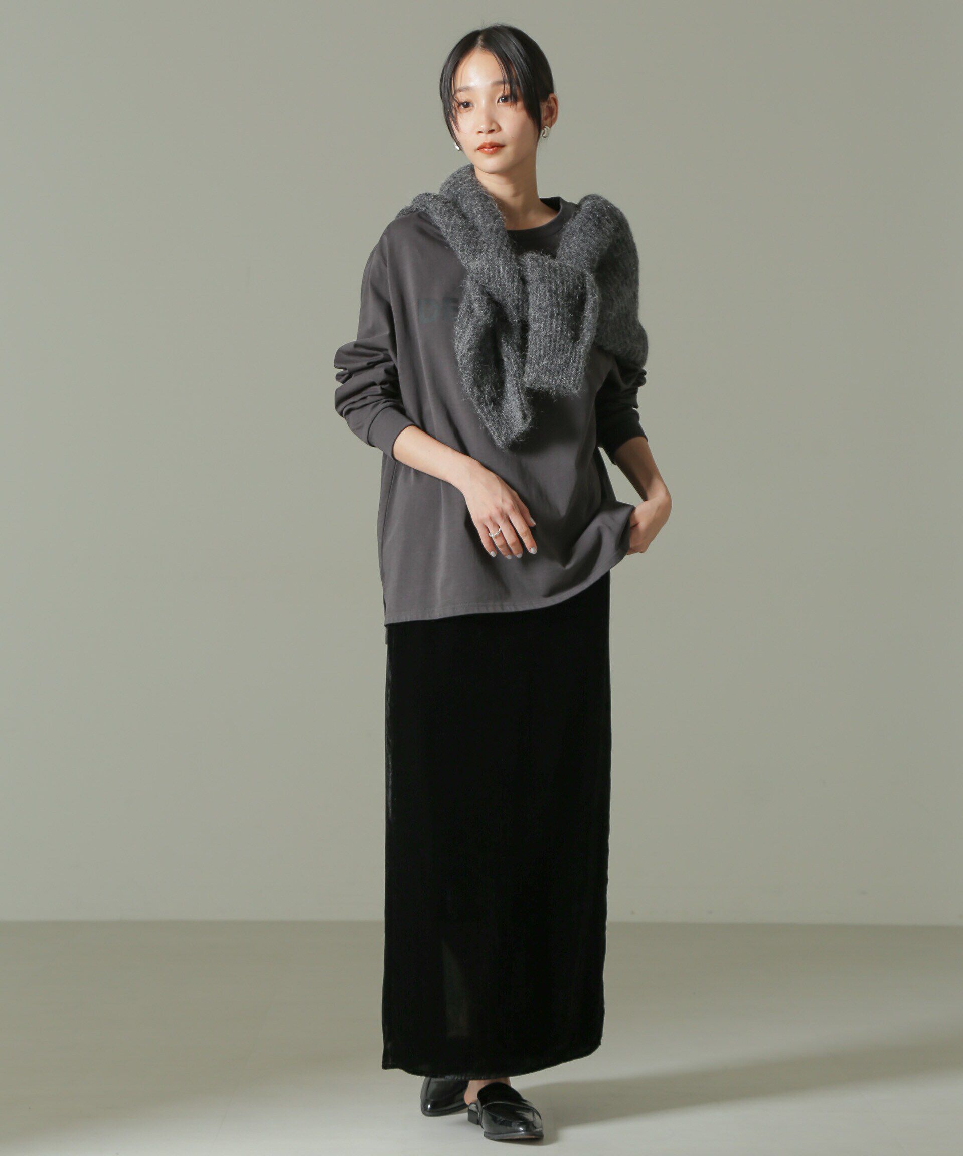 nano･universe「ベロアナロースカート」|スカート|