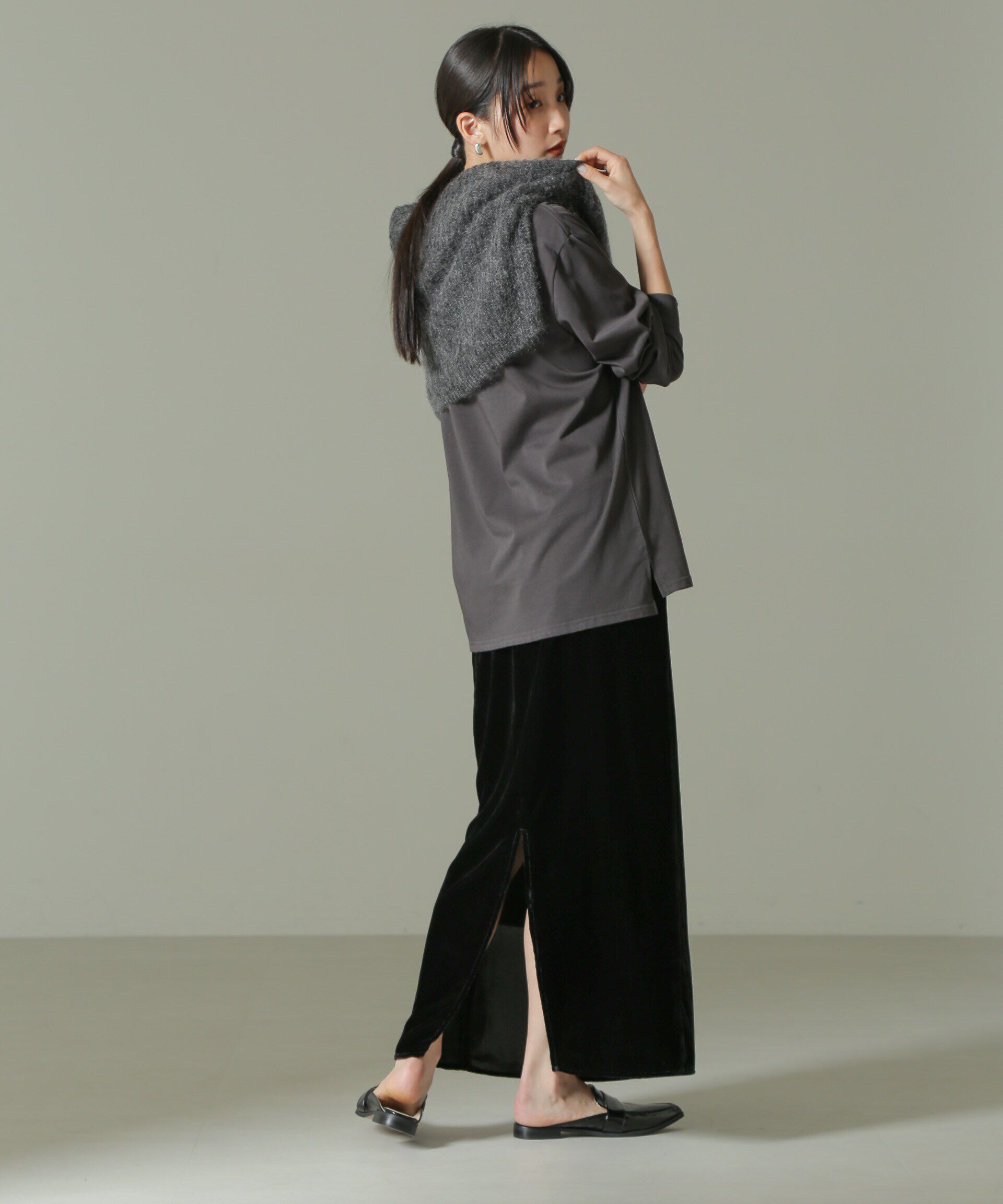 nano･universe「ベロアナロースカート」|スカート|