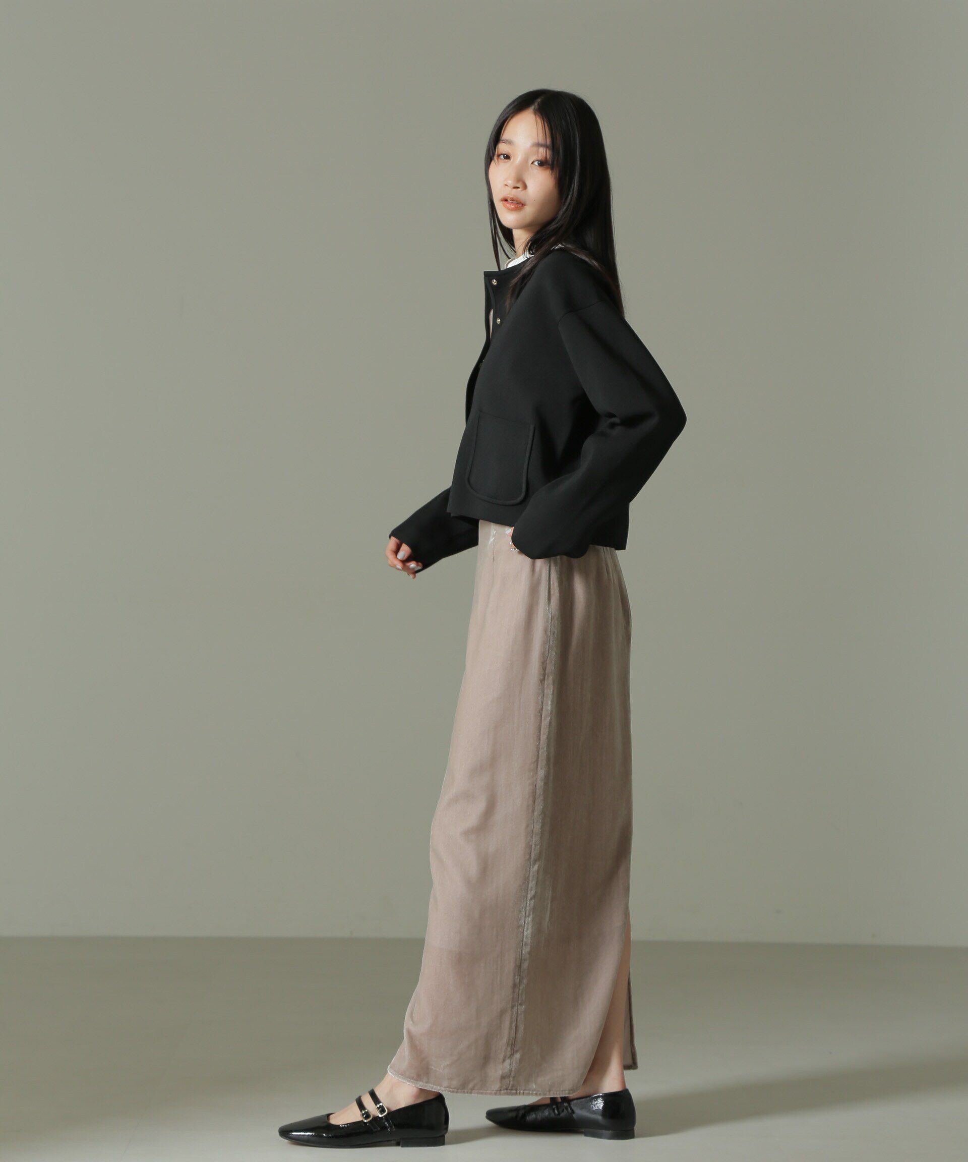 nano･universe「ベロアナロースカート」|スカート|