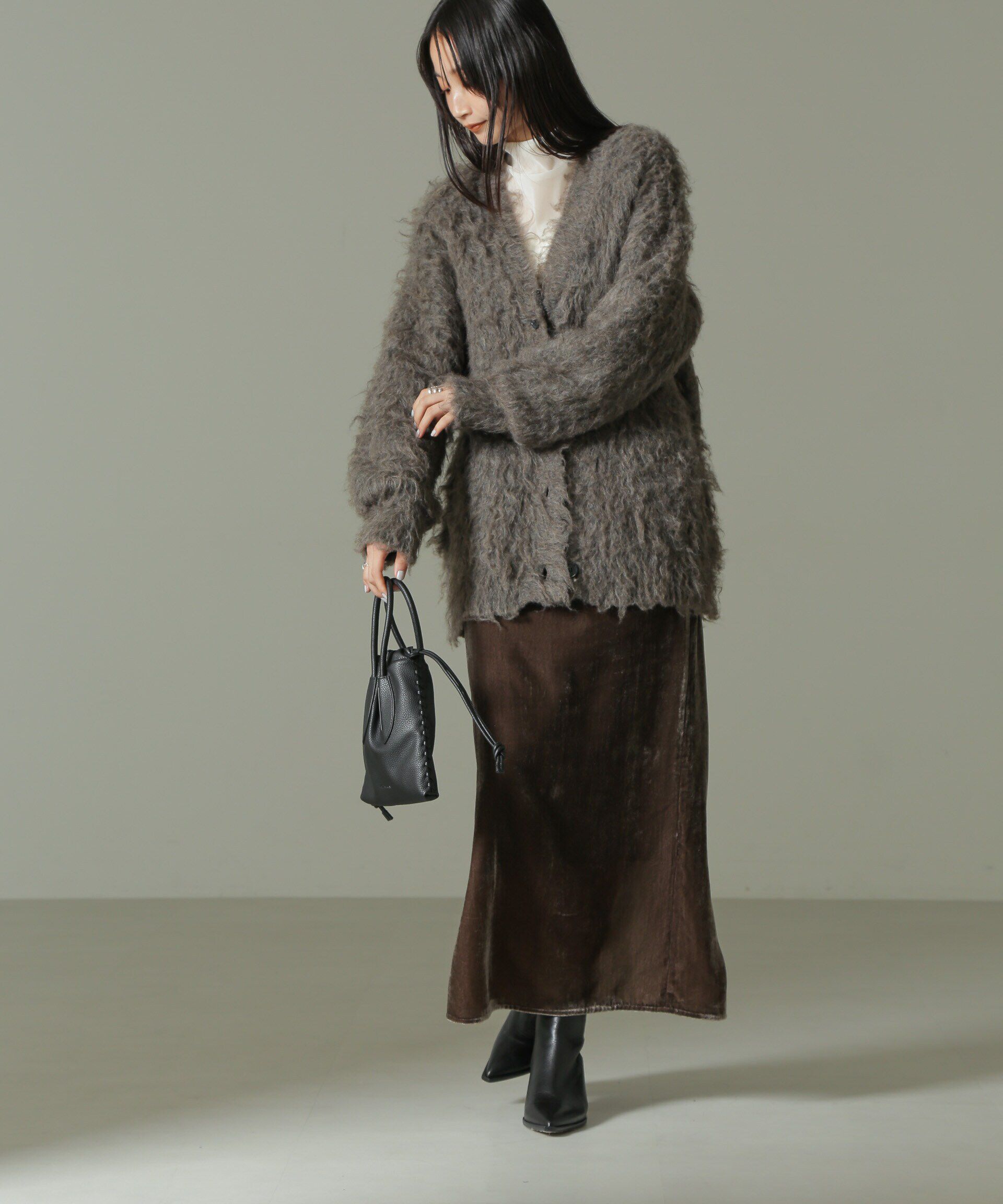 nano･universe「ベロアナロースカート」|スカート|