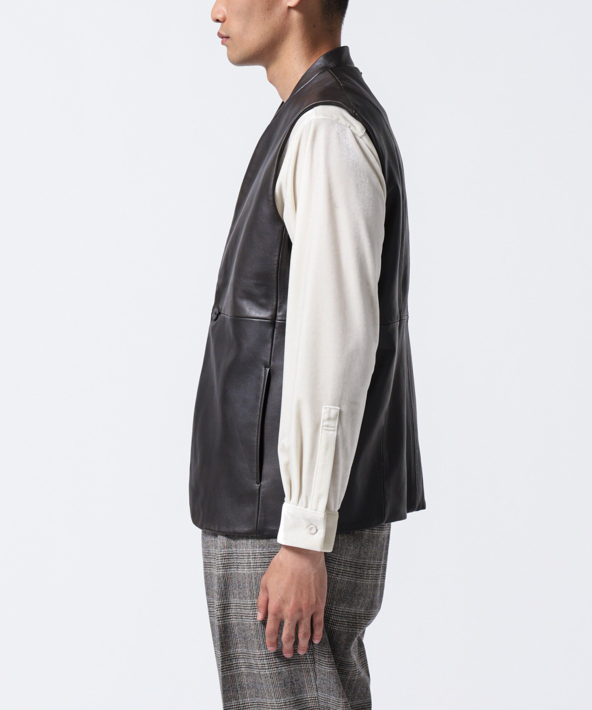 nano･universe「｢ASSEMBLANC｣ラムナッパレザージレ」|テーラードジャケット|