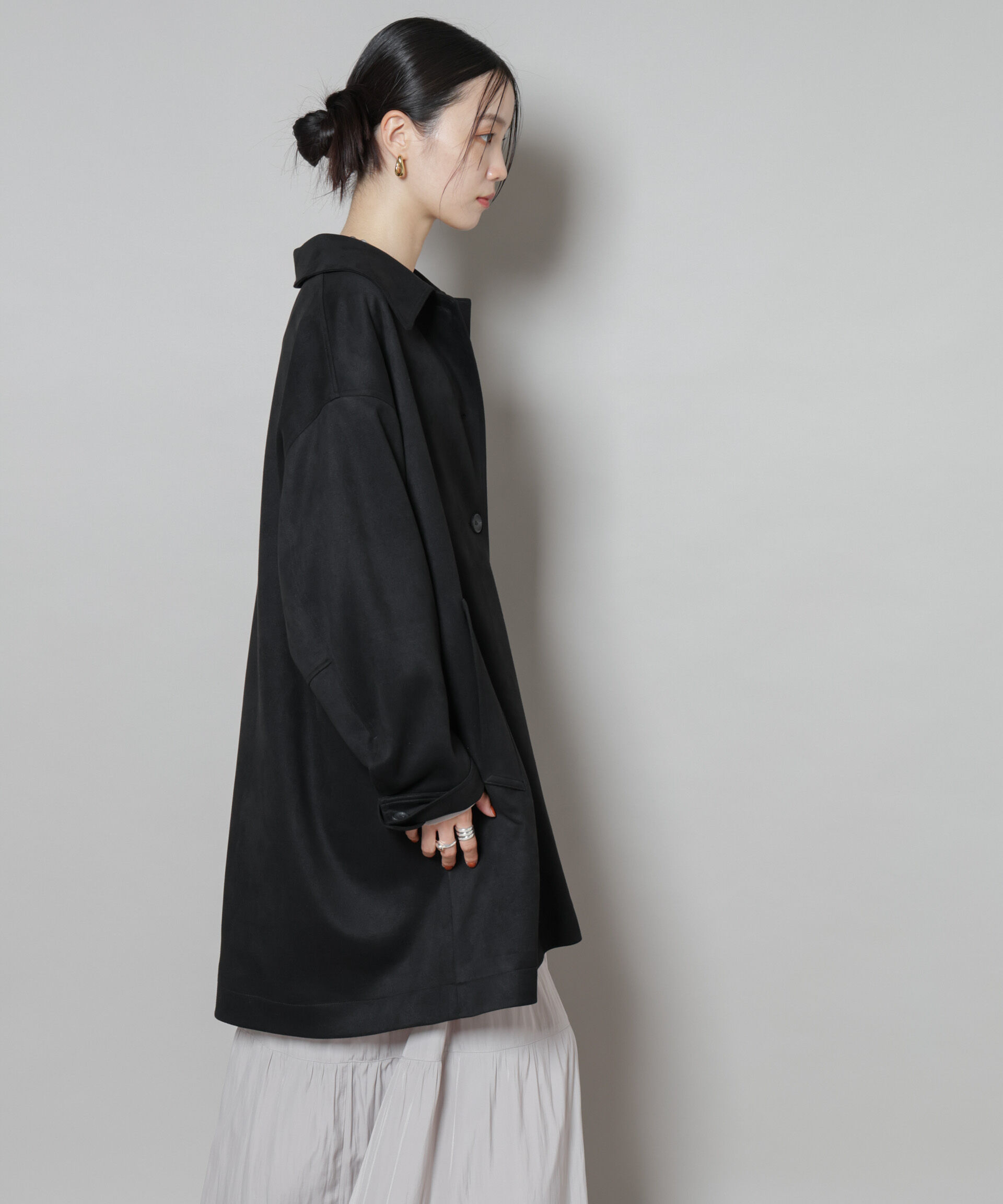 nano･universe「フェイクスエードAラインミドルコート」|その他|