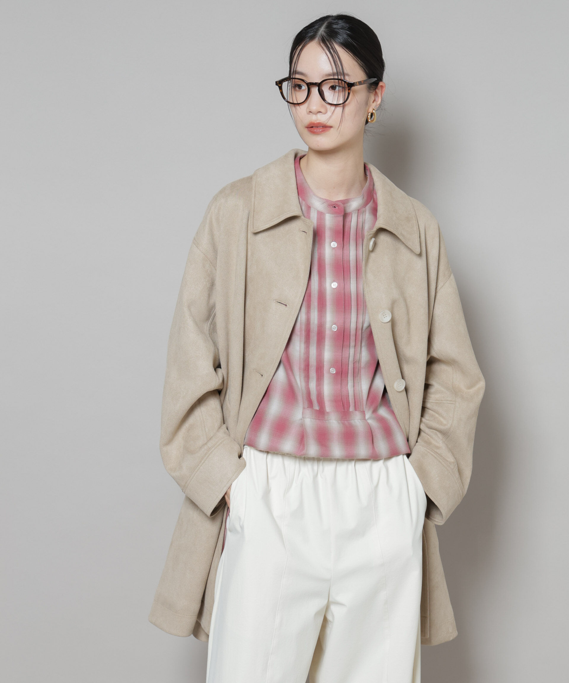 nano･universe「フェイクスエードAラインミドルコート」|その他|