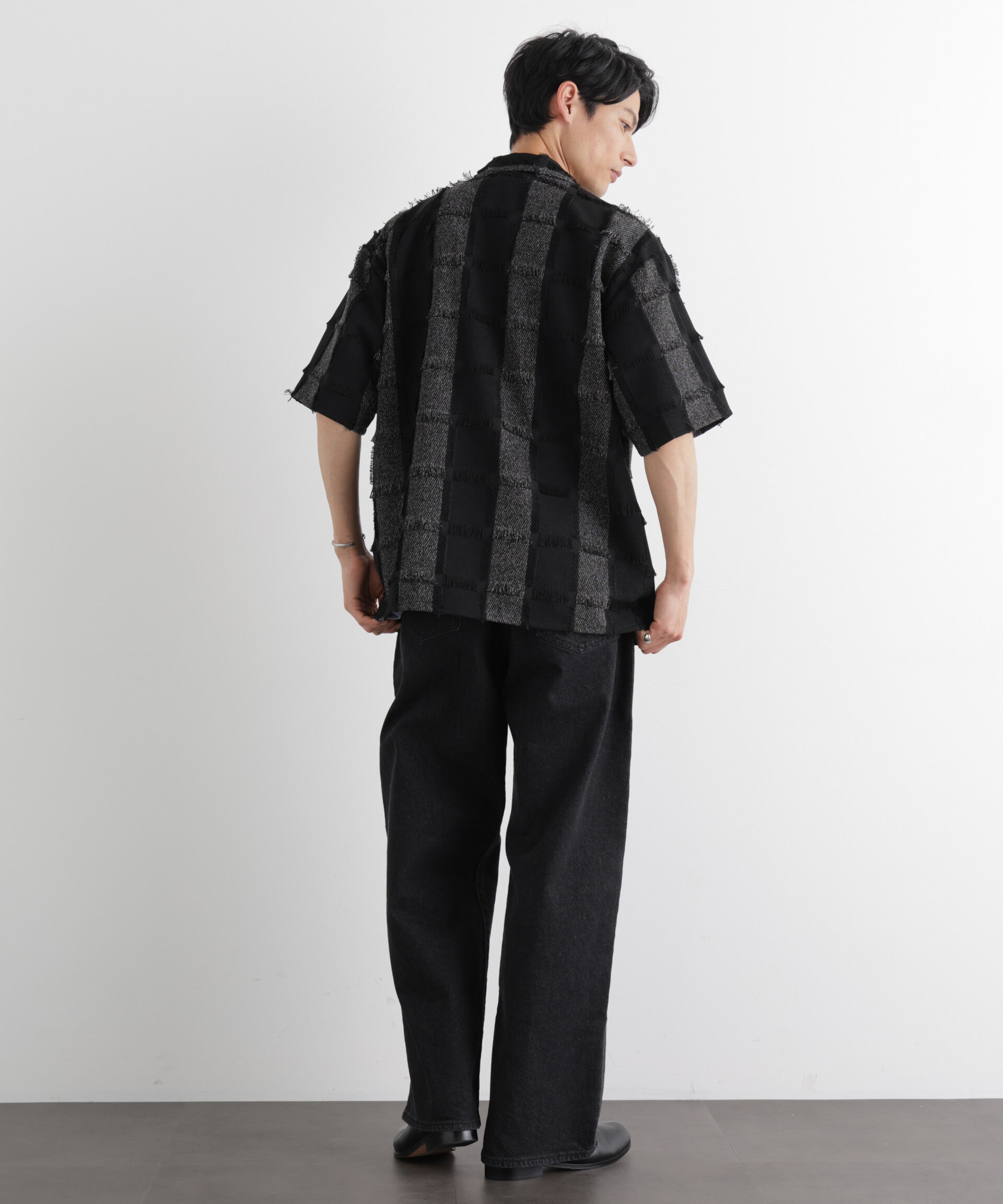 nano･universe「カットジャガードフリンジシャツ」|シャツ・ブラウス|