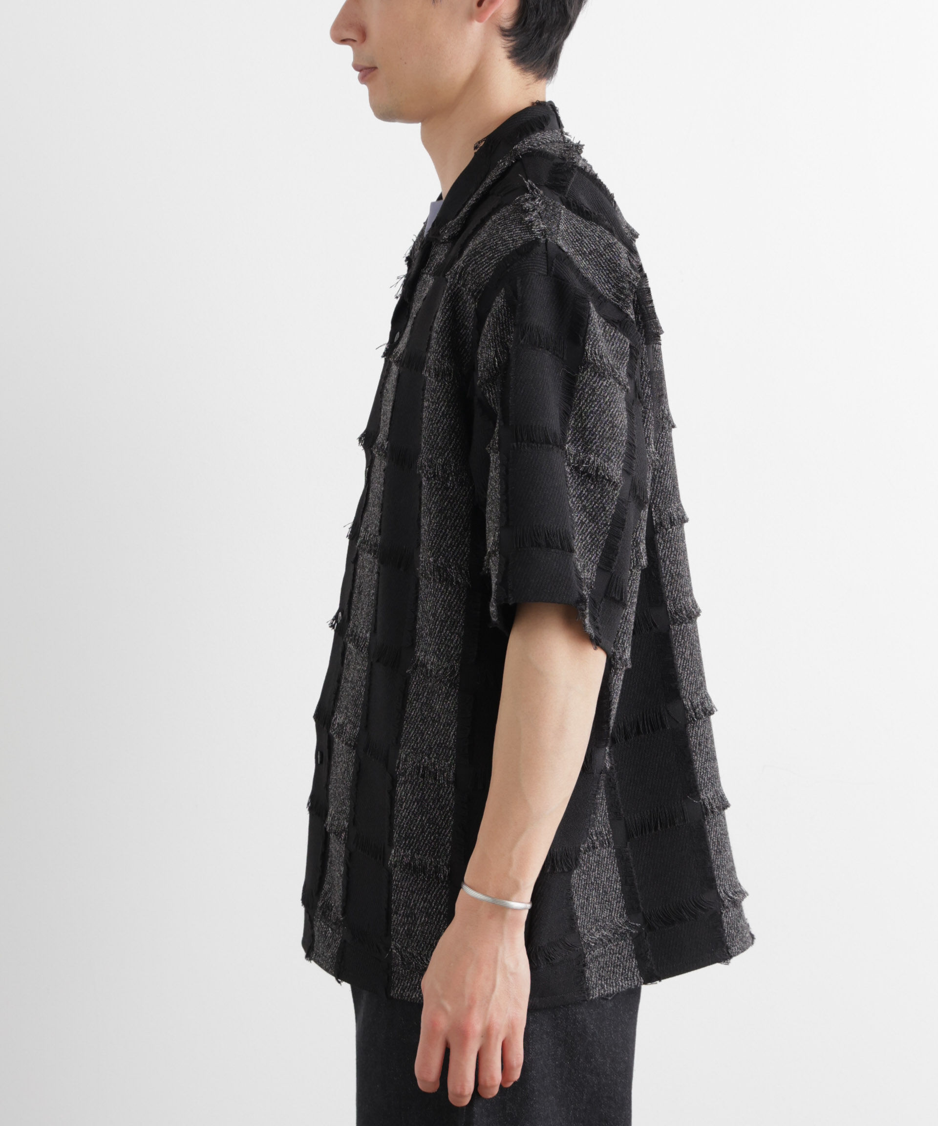 nano･universe「カットジャガードフリンジシャツ」|シャツ・ブラウス|