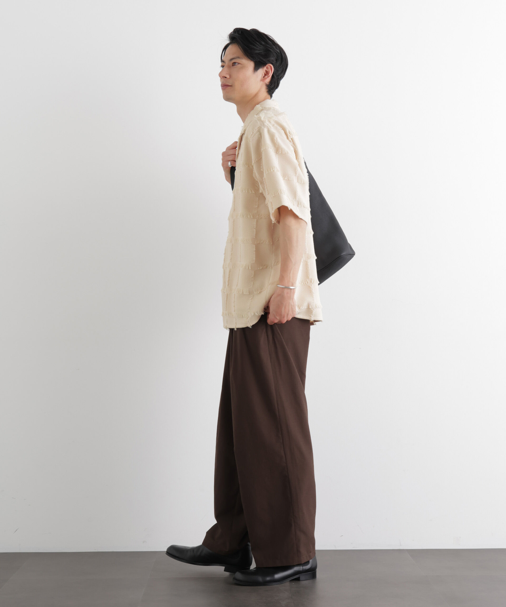 nano･universe「カットジャガードフリンジシャツ」|シャツ・ブラウス|
