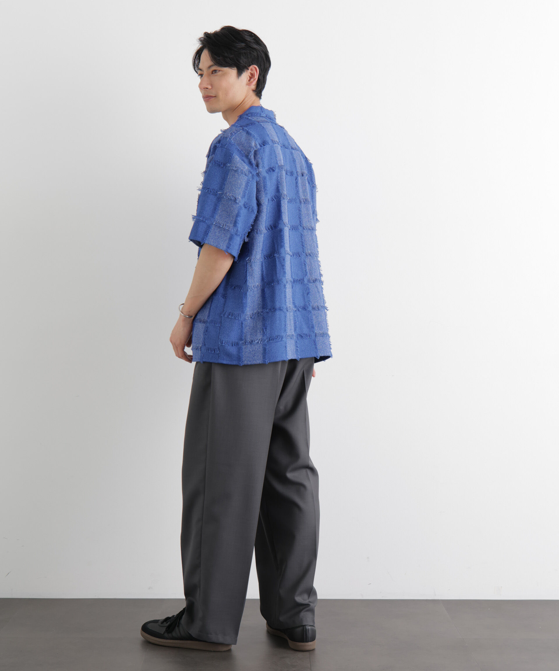 nano･universe「カットジャガードフリンジシャツ」|シャツ・ブラウス|