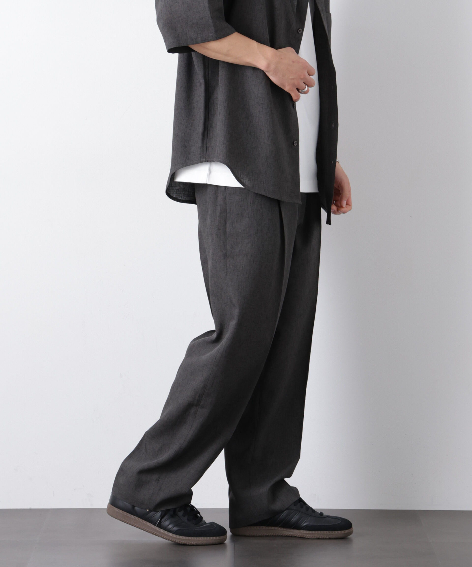 nano･universe「テックリネン スラックス(セットアップ可)」|チノ|