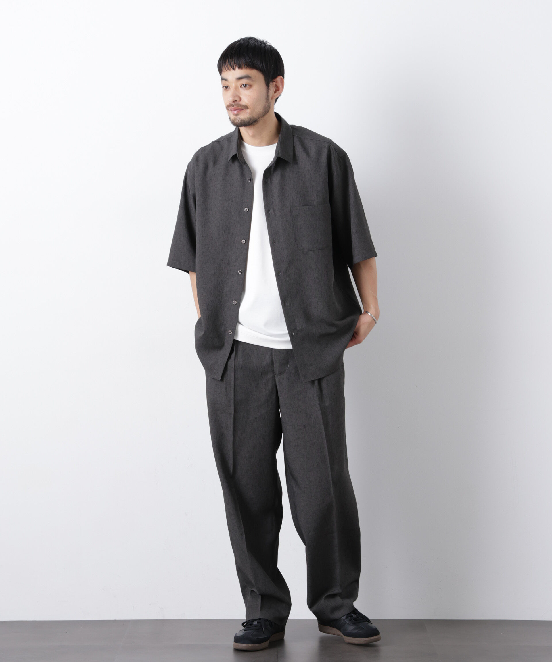 nano･universe「テックリネン スラックス(セットアップ可)」|チノ|