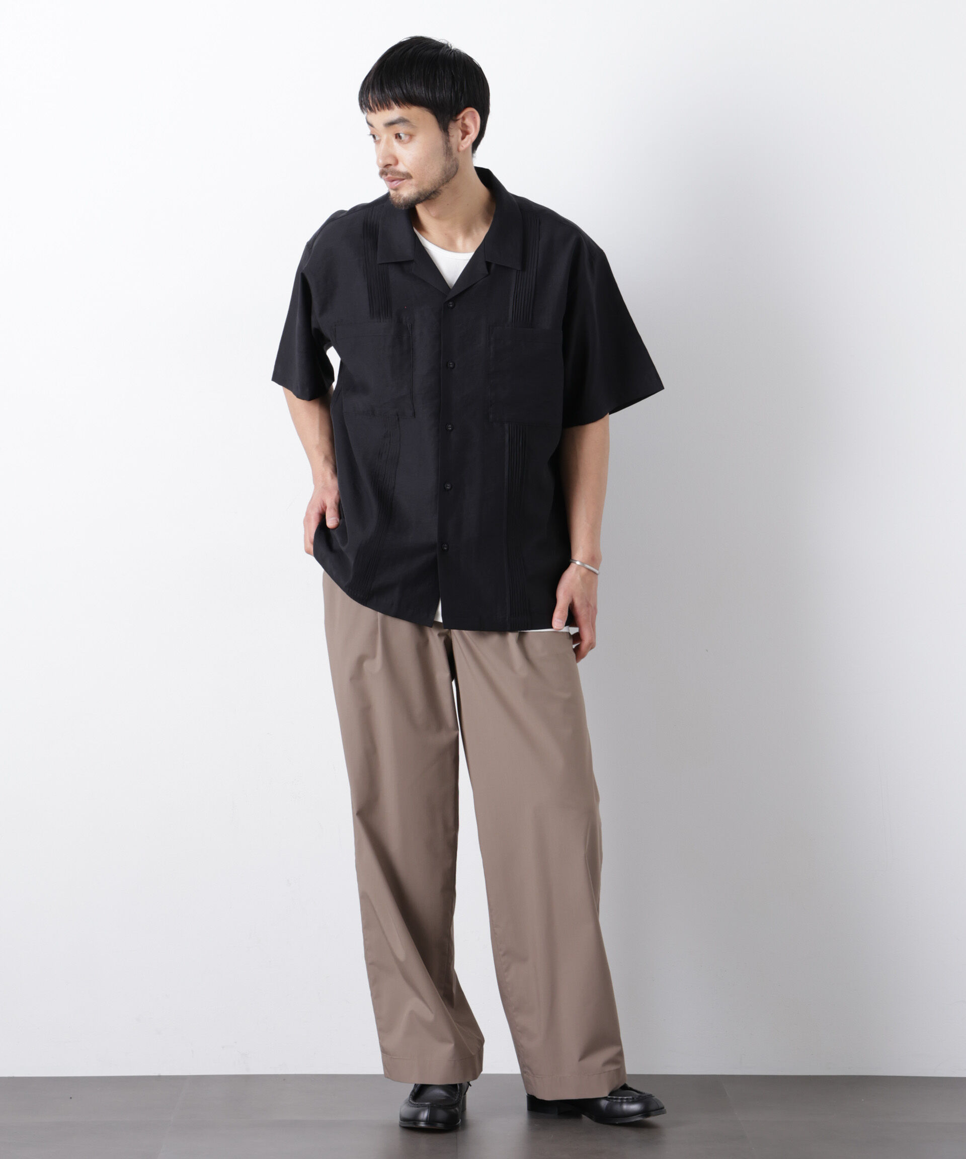 nano･universe「オープンカラーキューバシャツ」|シャツ・ブラウス|