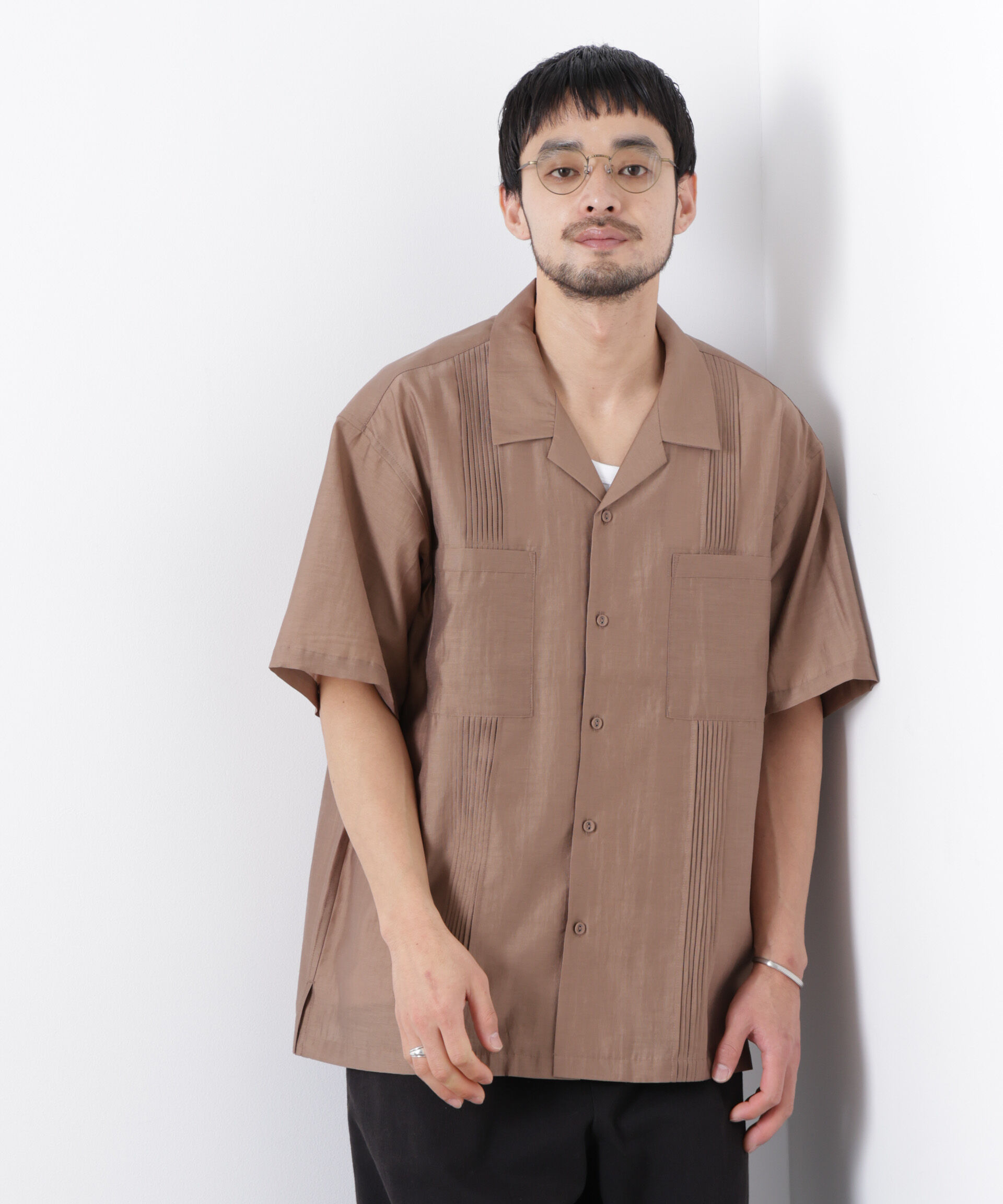 nano･universe「オープンカラーキューバシャツ」|シャツ・ブラウス|