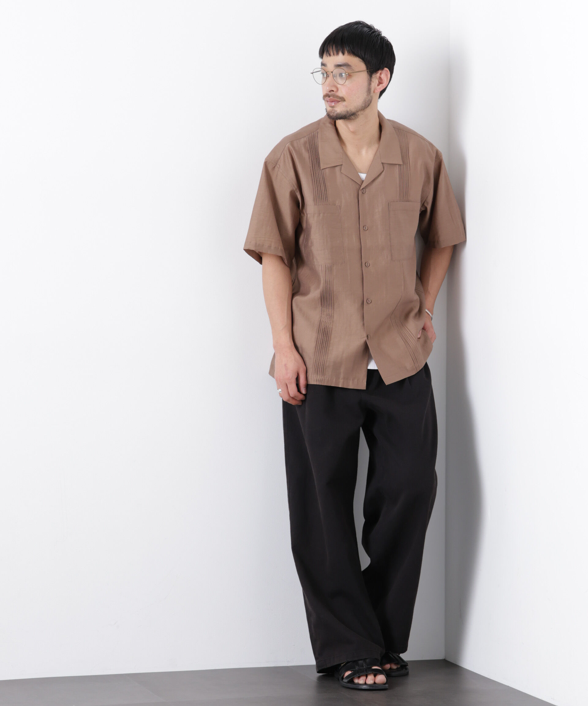 nano･universe「オープンカラーキューバシャツ」|シャツ・ブラウス|