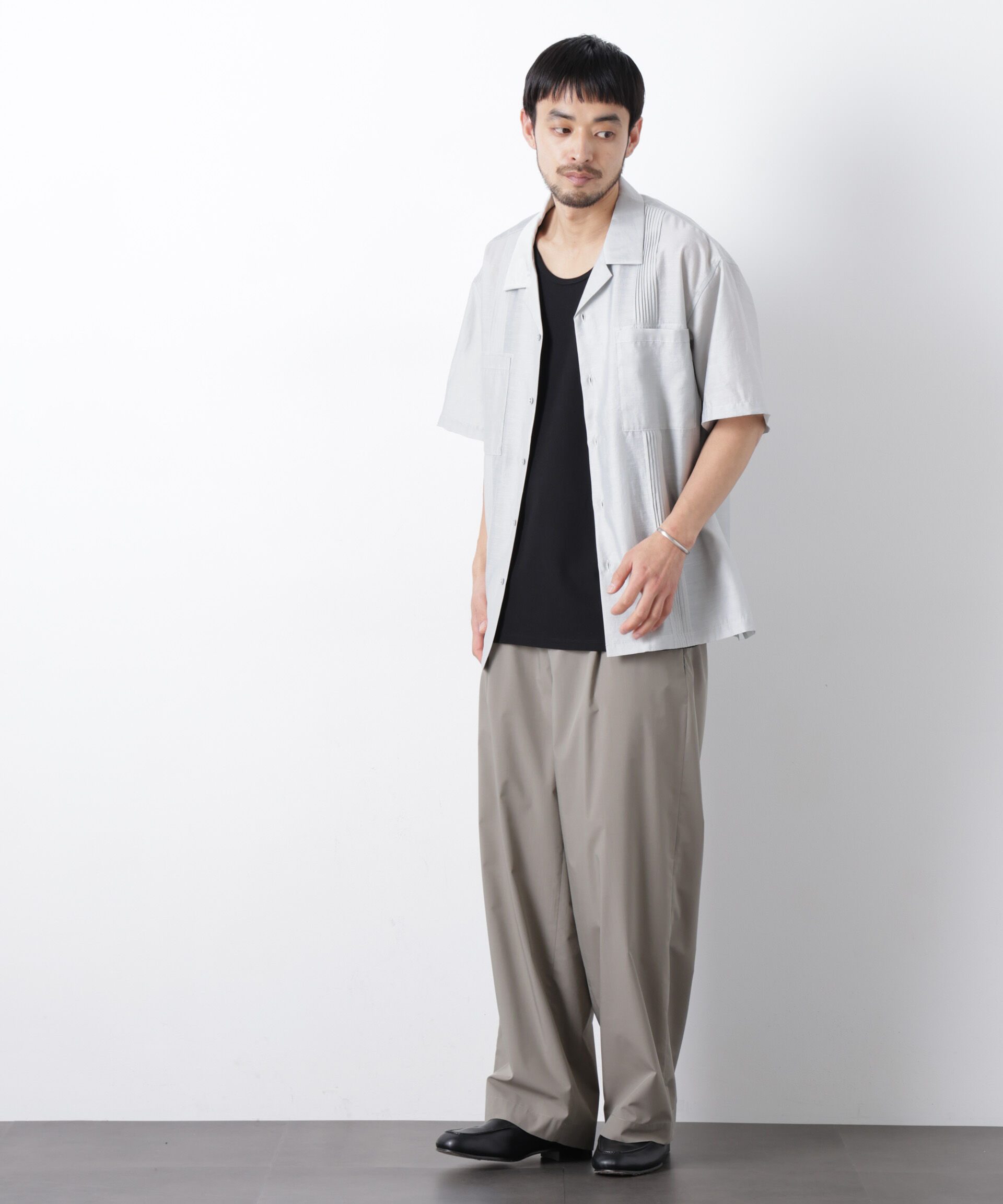 nano･universe「オープンカラーキューバシャツ」|シャツ・ブラウス|