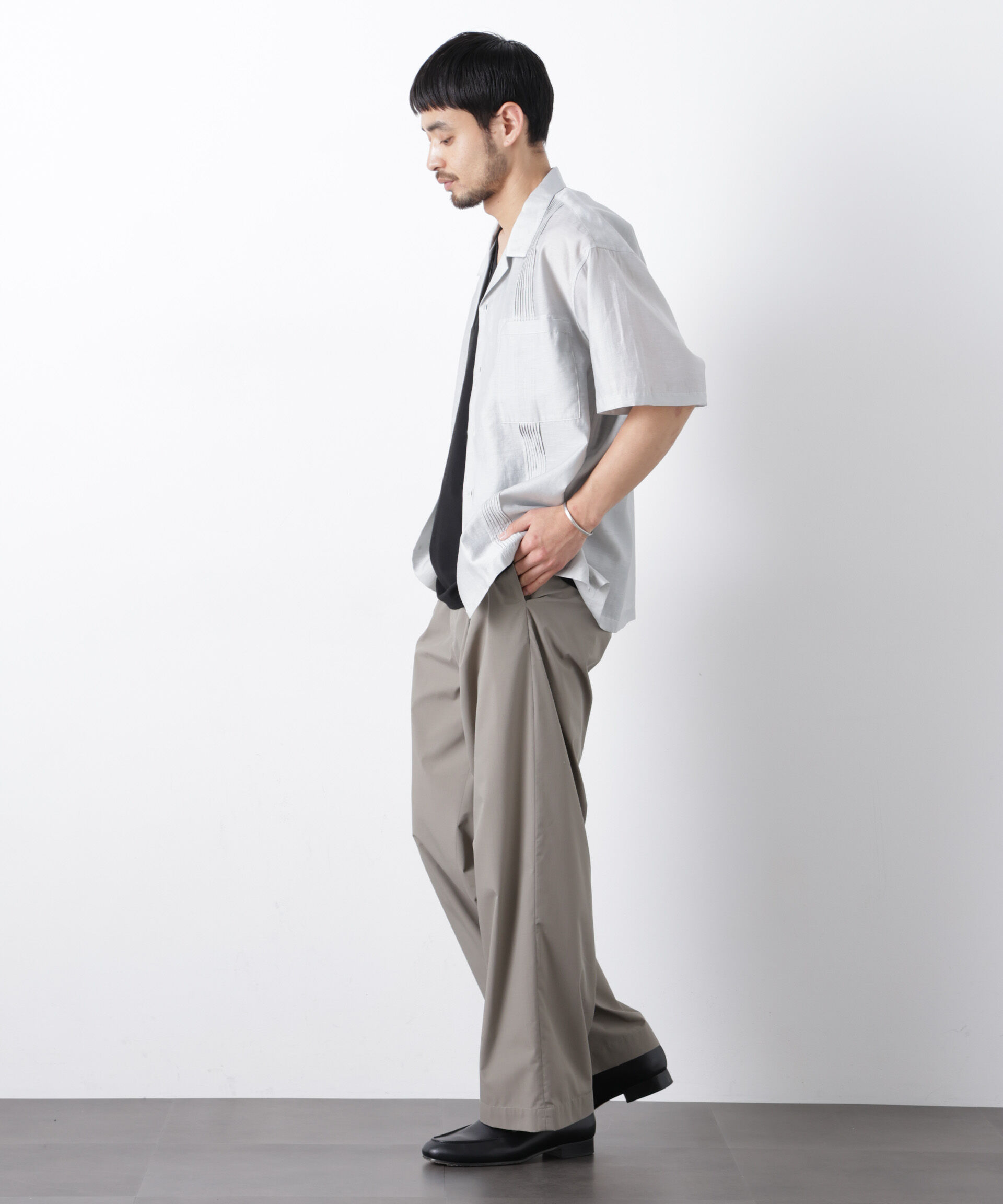 nano･universe「オープンカラーキューバシャツ」|シャツ・ブラウス|