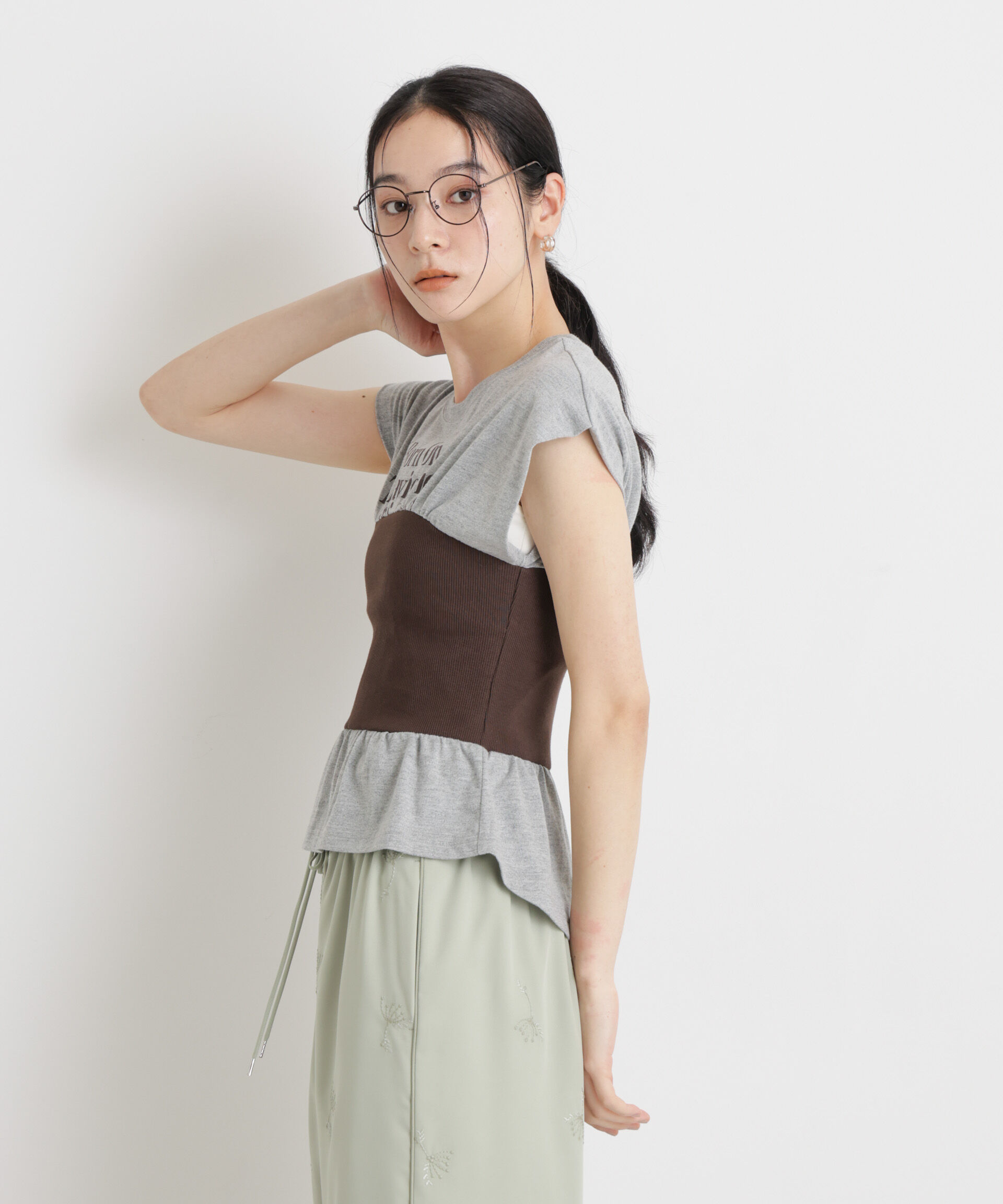 nano･universe「BOOKCLUB/別注 Bustier T shirts」|Tシャツ・カットソー|