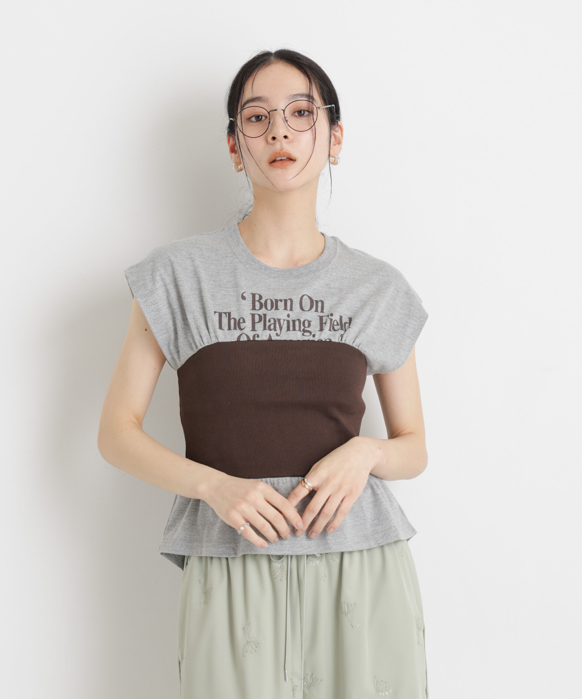 nano･universe「BOOKCLUB/別注 Bustier T shirts」|Tシャツ・カットソー|
