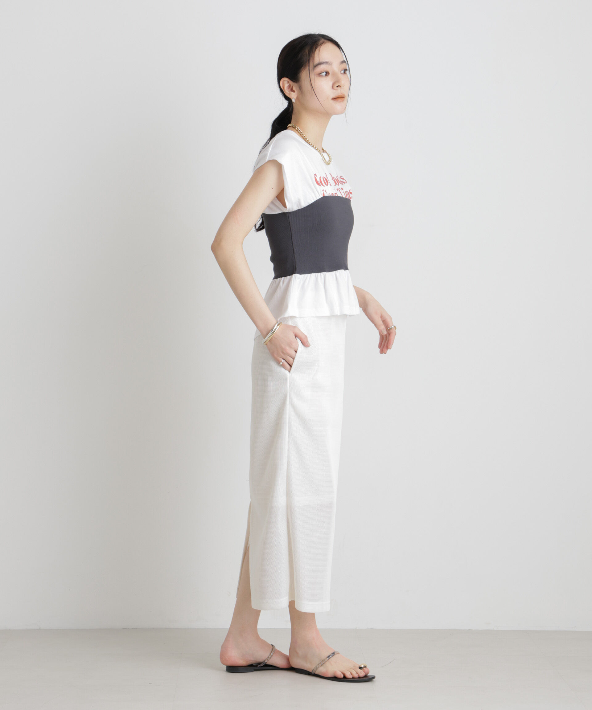 nano･universe「BOOKCLUB/別注 Bustier T shirts」|Tシャツ・カットソー|